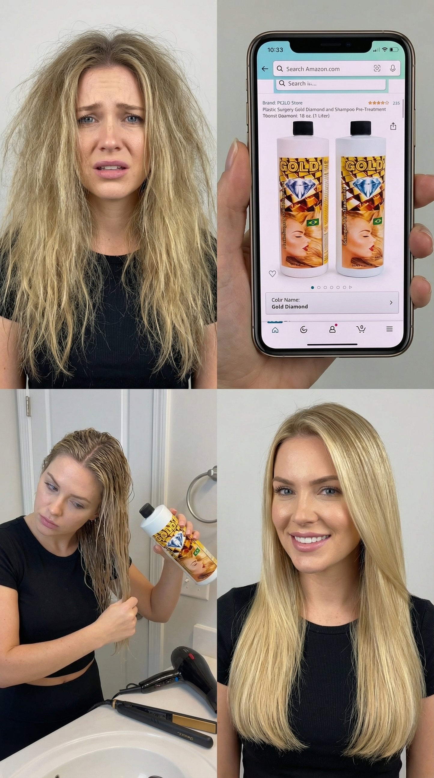 CERA FRIA PARA EL CABELLO GOLD DIAMOND 16.0Z